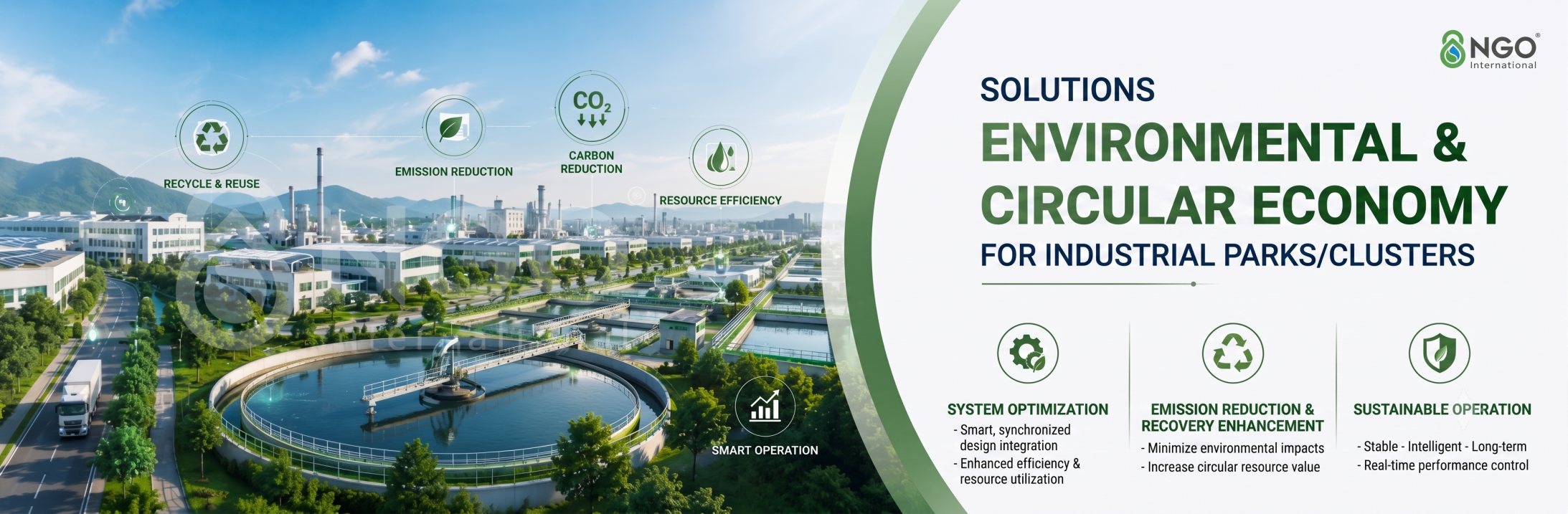 Green industrial park with a central wastewater treatment plant – environmental and circular economy solutions for industrial parks and clusters