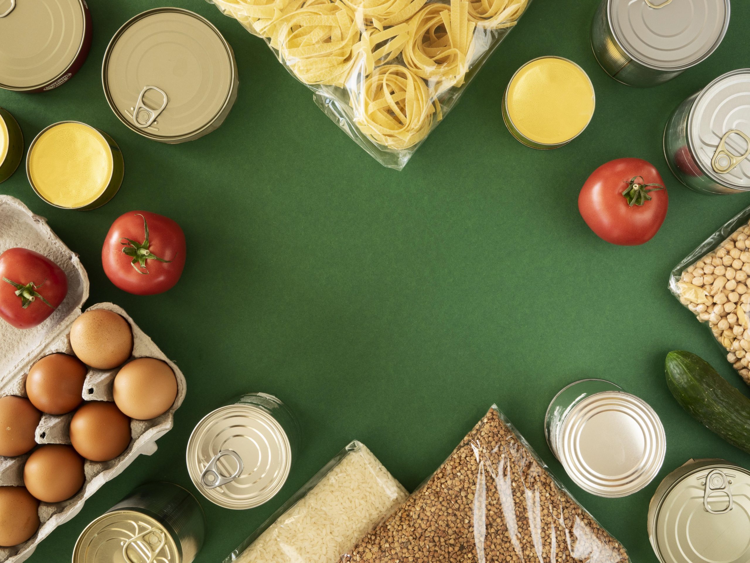 Flat Lay Bunch Fresh Food Donation | NGO Environment